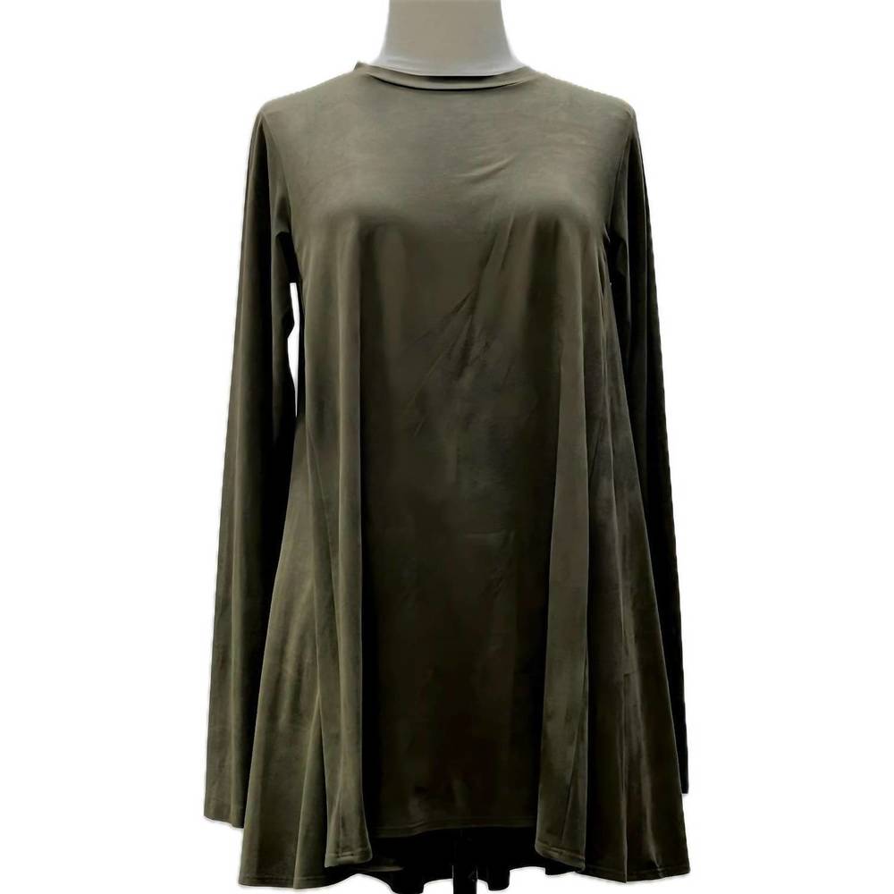 NEW STAPLES suede plea back mini dress in olive